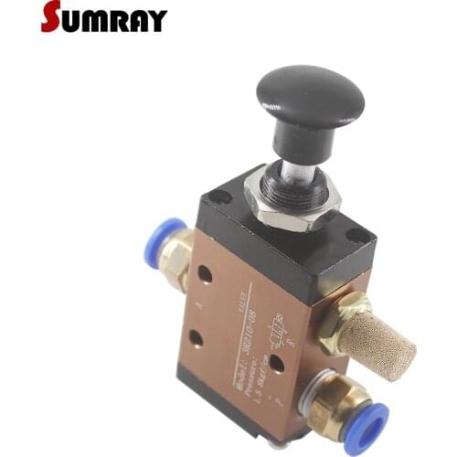 SUMRAY 3R210-08/3R310-10 Pneumatic Push Pull Valve 3 Way 2 Position Hand-Operated Valve Direct Acting Manual Control Valve