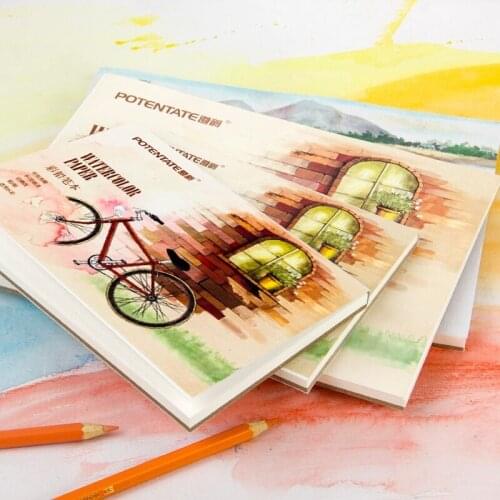 Water-soluble colored pencil book 230g watercolor book 12 sheets of adult blank painting book Drawing paper for art students