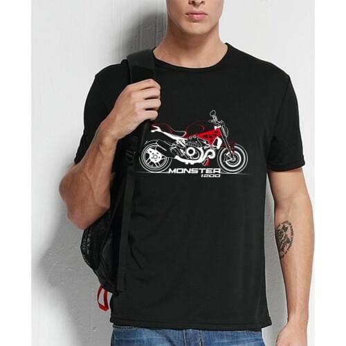 KODASKIN Motorcycle Style 100% Cotton for DUCATI Monster 1200 Casual Short Sleeve O-Neck T Shirt