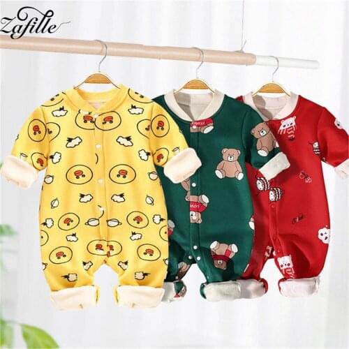 ZAFILLE Cute Clothes For Newborn Baby Romper Warm Baby Winter Clothes Unisex Baby Boy jumpsuit Crawlers For Kids Baby Overalls