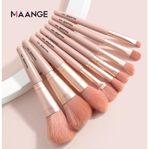 MAANGE 9PCS Makeup Brushes Mini Set for Cosmetic Foundation Powder Eyeshadow Blush Cosmetic Beauty Tool with box