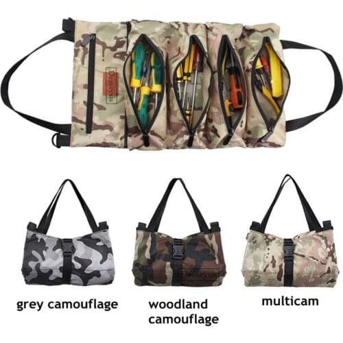 Multifunctional Tool Roll Up Bag Wrench Roll Pouch Screwdriver Plier Repair Hand Tools Organizer Hanging Zipper Carrier Tote