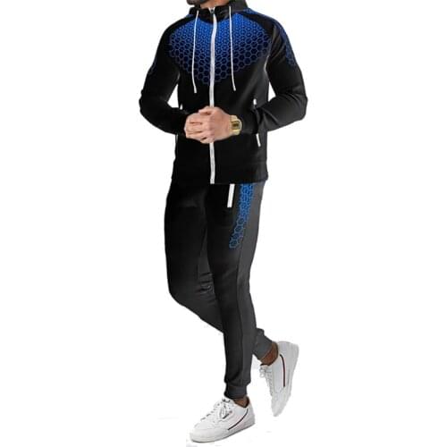 Fashion Brand Leisure Mens zipper jacket Running Sets Male Sports Clothes Suits Fitness Training Tracksuit Set Jogging Suit