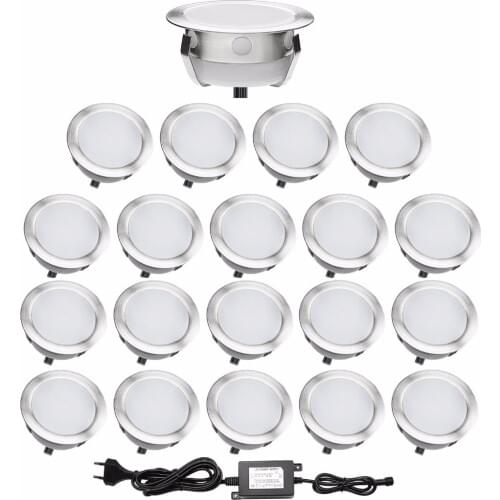 Outdoor Lighting Stainless steel and PC Inground Led Interior Decorative Floor Light Stair Lamp Exterior IP67 20pcs/set B112-20