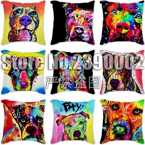Christmas Day Gift Cushion Covers Square Cartoon Animals Pillow Cases Home Decorative Sofa Throw Pillows Dog Covers 45x45cm