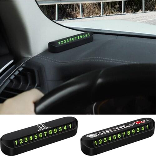 Phone Number Car Temporary Parking Card Telephone Number Car Accessories For Honda Civic Accord Fit City Vezel CRV Odyssey Pilot