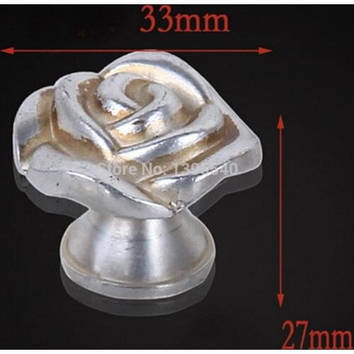 New 33mm Zinc Alloy Rose Kitchen Cabinet Handle Antique Cabinet Drawer Handle&Knob Eur-Style Furniture Hardware Bar Pulls