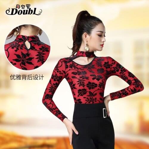 2019 new Sexy Dance Clothes Women Latin top Salsa Rumba Chacha Dance jacket Performance Practice Costume