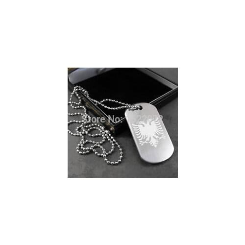 Wholesale Custom Albanian Eagle Flag Dog Tag low price engraved dog tags cheap custom steel dog tags