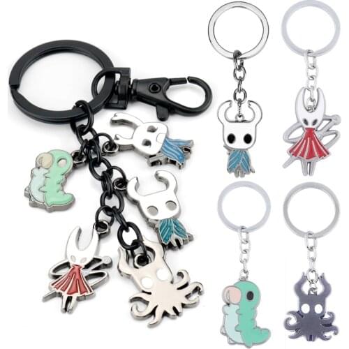 Hollow Knight Keychain Cartoon Trinket Jewelry Pendants Keyrings Car Keyholder Gift Key Chain For Men Boys Chaveiro llaveros