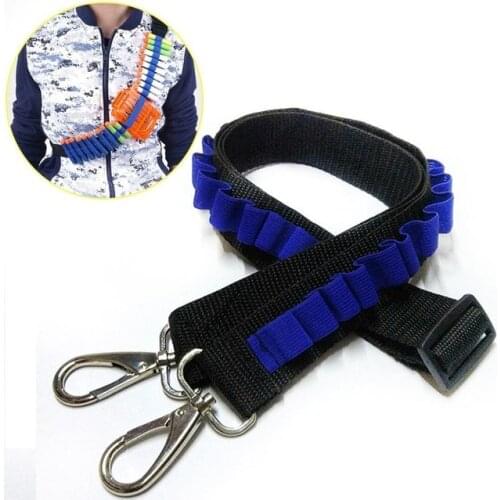 For NERF Adjustable Tactical Clip Straps Able To Hold 20pcs Soft Bullets And One Bullet Clip Toy Gun Accessories Gun Battle Prop