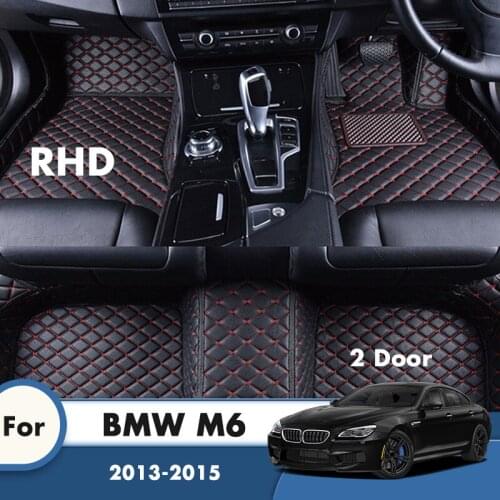 RHD Car Floor Mats For BMW M6 2 Door 2015 2014 2013 Car Interior Accessories Decoration Styling Custom Leather Carpets Cover Rug