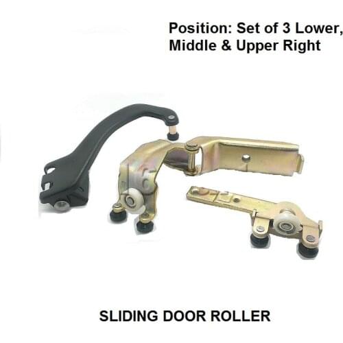 X3 PIECES FOR MERCEDES VITO 1996-2003 SET RIGHT SIDE SLIDING DOOR ROLLER FULL UNITS