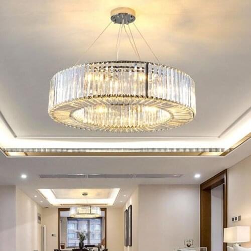 Luxury Modern Crystal Chandelier Round Living Room Crystal Chandeliers Dining Room Bedroom Light Fixtures
