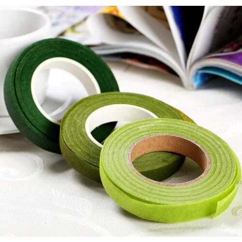 Dia 12mm 30 yard Self-adhesive Tape Florist Stem Tape Wire Floral Work Resealable Elastic Tape Wrap Stem Garland Wreaths
