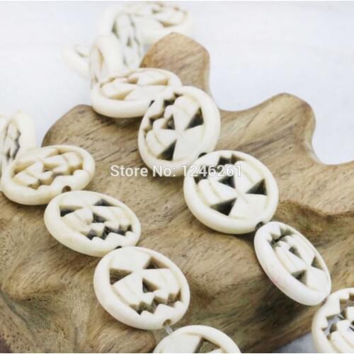 Ornament White Turkey Stone Loose Round Beads Stone DIY Howlite 15inch Halloween Gifts Lucky Prayer Accessory Parts 15mm Jewelry