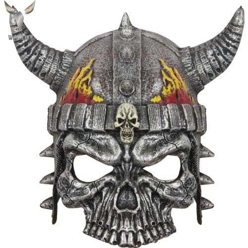 WAYLIKE Halloween Party Costume Retro Horror Mask Eva Skull King Headdress Retro Horror Carnival Cosplay Mask