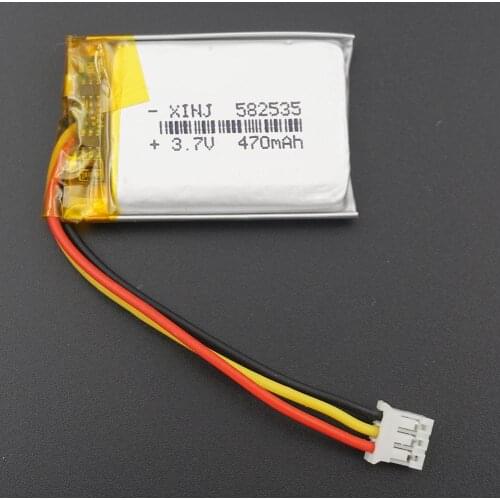 XINJ 3.7V 470mAh lithium-polymer battery li po cell 582535 3pin JST 2.0mm plug For GPS DIY Sat Nav Driving recorder mp4 headphon