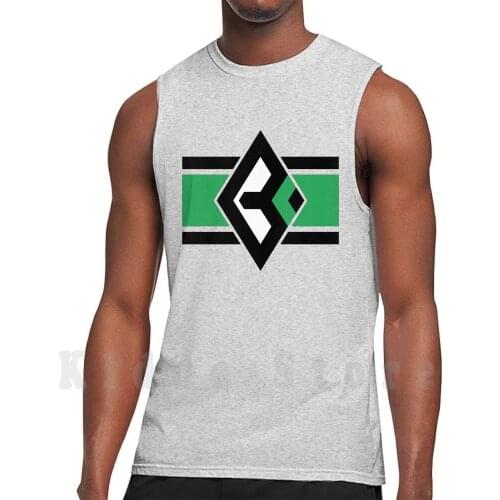 The Green Black-M ? Nchengladbach-Logo Fantasy Tank Tops Vest 100% Cotton Sports Logo Football Fusball