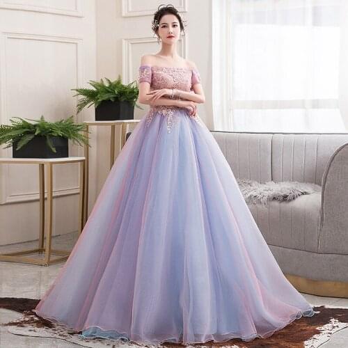 Quinceanera Dresses 2020 Vestidos Vintage Off The Shoulder Party Prom Ball Gown Luxury Lace Embroidery Tulle Long Host Dress