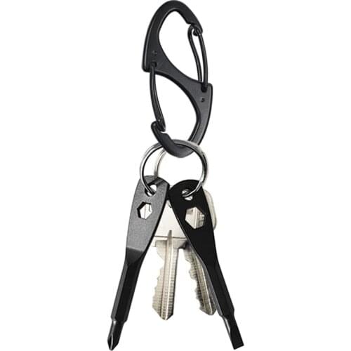 1 Set Stainless Steel Mini EDC Multifunction Screwdriver Key Shape Slotted Screwdrivers Keychain Pocket Repair Tool