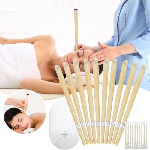 10pcs Ear Candles Wax Clean Removal Natural Beeswax Propolis Indiana Therapy Fragrance Cone Relaxation