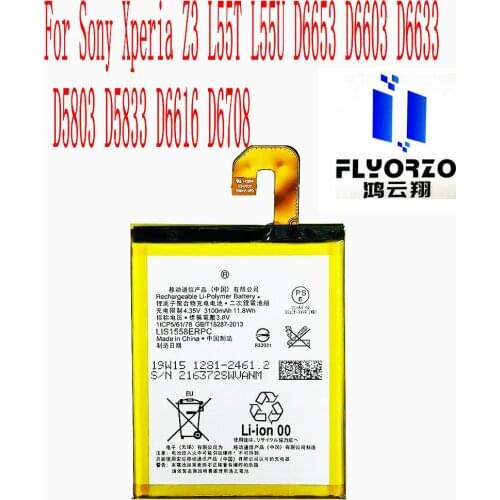 100% Brand new High Quality 3100mAh LIS1558ERPC Battery For Sony Xperia Z3 L55T L55U D6653 D6603 D6633 D5803 D5833 Mobile Phone