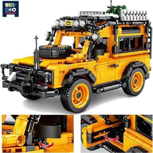 1053pcs City Road Racing Model Building Blocks Technical Speed Pull Back Off-Road Riding Vehicle Bricks Toys For Children Gift