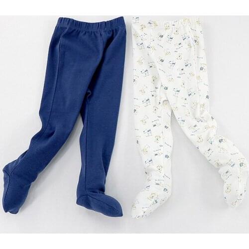 2pcs pack baby pants footies kids clothes baby legging 100% cotton pants autumn and winter long pants baby clothes high elastic