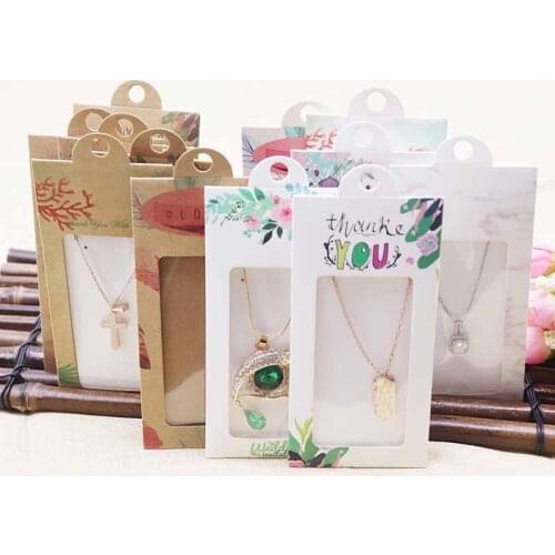 2020 New Marble box Kraft Necklace Card Kraft /Black/White 13.4X6.9CM Earring Card Gift BOX Kraft earring display Box
