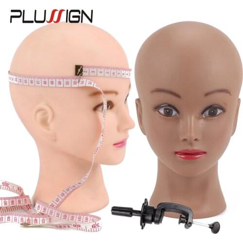 2020 Newest Top Manikin Head With Display Stand Wig Foam Block Head Dark Brown Color For Black People Making Wigs 20.5Inch