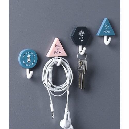 3 Pieces Household Strong Adhesive Hook Seamless Paste Hole-free Hook Behind the Door Suction Wall Waterproof and Moisture-proof