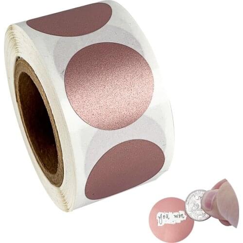 300pcs Round Rose Gold Scratch Off Stickers 1 Inch Scratch Off Labels Sticker for Custom Game Party Activity Stationery sticker