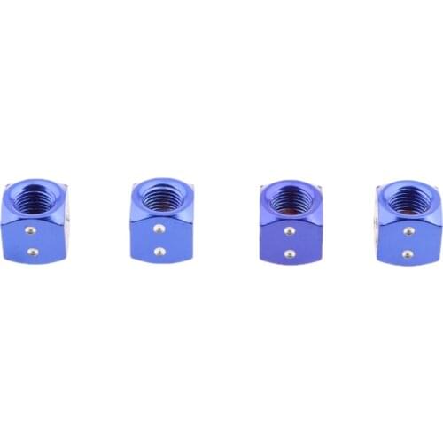 4x Dice Car Truck Motor Bike ATV Tire Air Valve Stem Caps Wheel Rims Blue