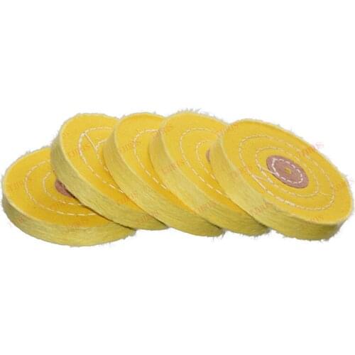 5pcs Dental Polishing Yellow Color Cotton Cloth Wheel for Most Buffing and Polishing Jobs