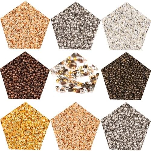 500pcs Metal Crimp End Beads Stopper Spacer Beads For DIY Necklace Bracelet Jewelry Making Findings Accessories 2/2.5/3mm