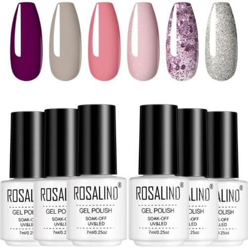 6pcs/set 7ml Soak Off UV Gel Polish Quick Building Nail Tips Tool