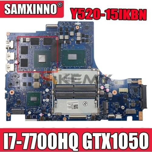 Akemy For Lenovo Y520 Y520-15IKBN Notebook Motherboard DY512 NM-B191 Motherboard CPU I7 7700HQ GPU GTX1050 100% Test