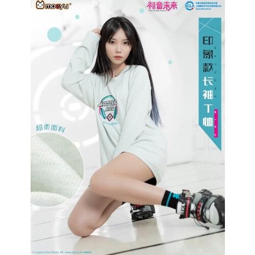 Anime Fashion Vocaloid T-shirt White Long Sleeve T Shirt Cosplay Miku Costum Cotton Top Tee Pullover Men Women Streetwear