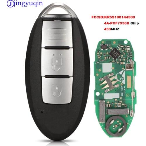 Jingyuqin Car Alarm 2 Button Smart Remote Key 434mhz Hitag AES 4A/pcf7938x Chip For Nissan Kicks Car Key