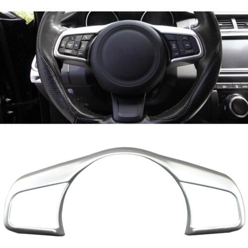 Car Accessories For Jaguar F-PACE fpace Styling 2016 2017 2018 ABS Chrome Car Steering wheel Button frame Covers Trim sticker