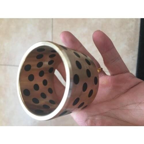 JDB 607050 oilless impregnated graphite brass bushing straight copper type, solid self lubricant Embedded bronze Bearing bush