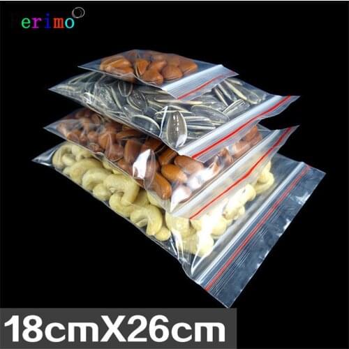 Free shipping 100pcs 18 * 26 cm 9 thick self-sealing bag food grade packaging documents storage bag