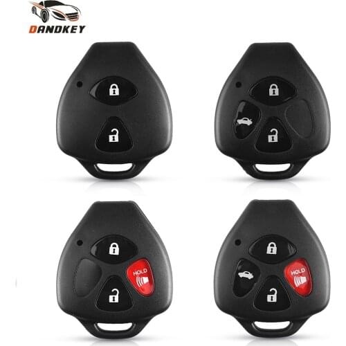 Dandkey Replacement 2/3/4 Buttons Remote Key Shell For Toyota Camry Corolla Reiz RAV4 Crown Yaris Avalon Venza Key Case No Blade