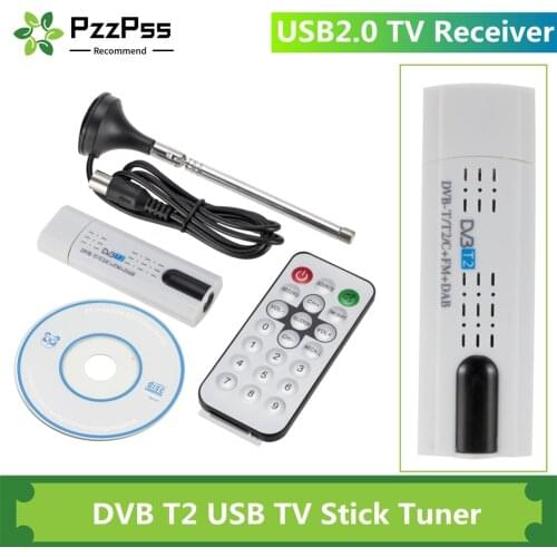 PzzPss Digital DVB T2 USB TV Stick Tuner with Antenna Remote Control USB2.0 HDTV Receiver for DVB-T2 DVB-C FM DAB dvb-t2 usb