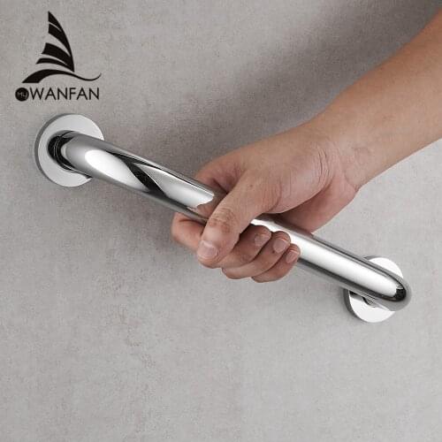 Grab Rail Chrome Brass Wall Mounted Bathroom Armrest Handle Bathtub Grab Bar Toilet Elderly Handrail Home Safety WF-811530
