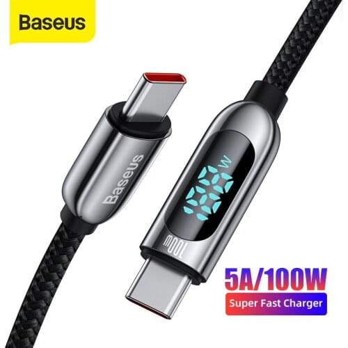 Baseus PD 100W USB C Cable for MacBook 2021 2020 Fast Charging Type C Cable For Xiaomi Samsung Data Wire Phone Charging Cable