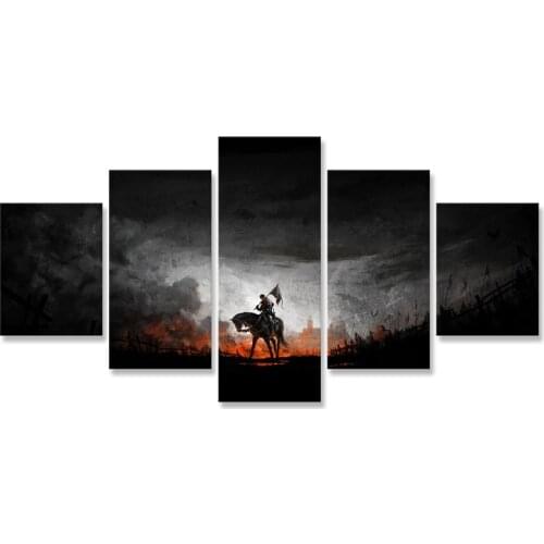 Kingdom Come Deliverance Knight 5 Piece HD Pictures Paintings Fantasy Art Wall Paintings for Home Decor