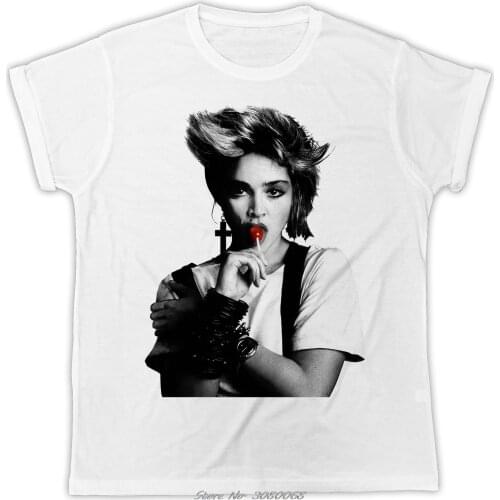 Cool Madonna Lollipop Poster Ideal Gift Present Unisex Retro Cool Tshirt Men Short Sleeve Cotton T-shirt Casual Tees Tops