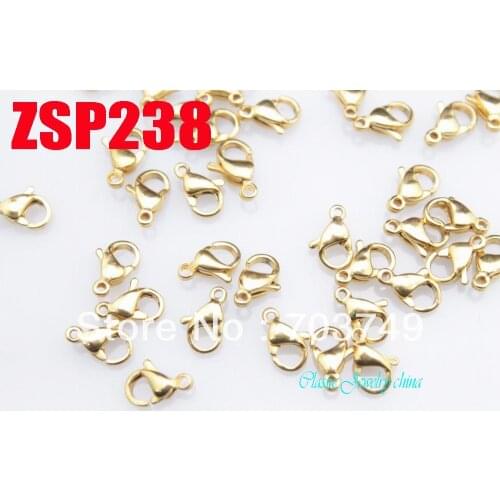 Golden color 9# 9mm stainless steel lobster clasp hook fashion jewelry accessories chain necklace parts SP238